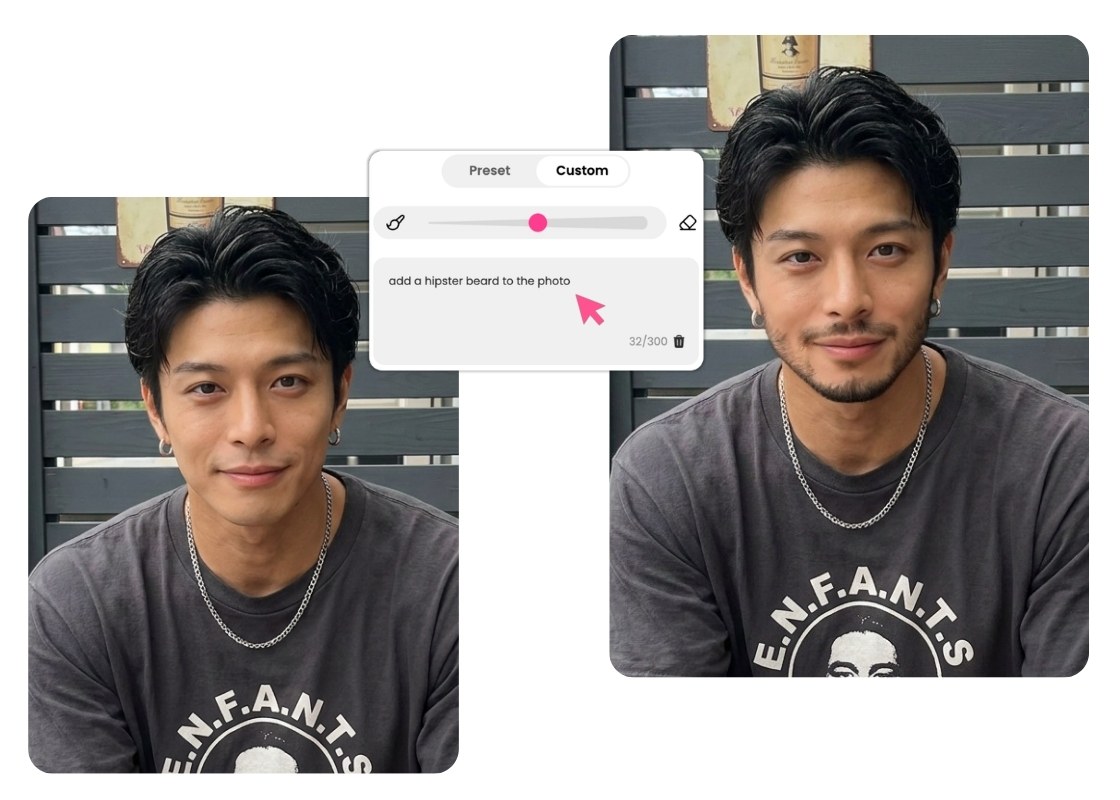 BeautyPlus 온라인 AI 수염 필터