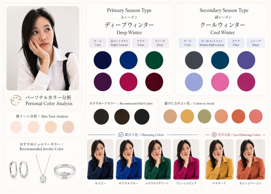 パーソナルカラー診断を無料で｜GPT Image 2.0で12タイプ診断と